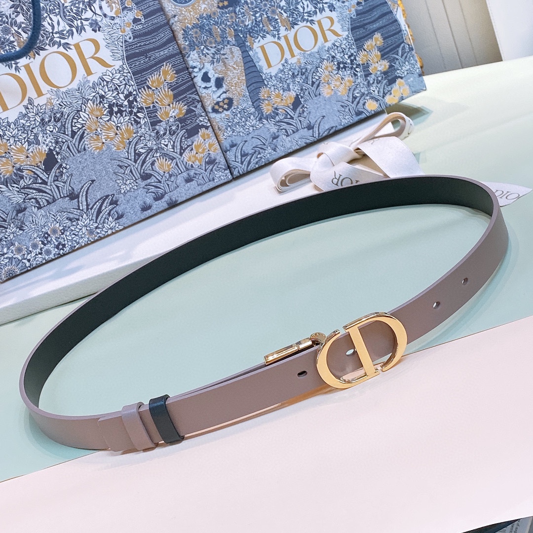 Dior Belts Gold Calfskin Cowhide