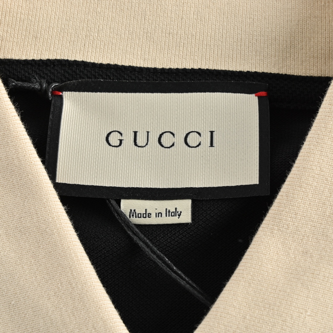 Gucci/古驰 经典领口双G刺绣Polo短袖