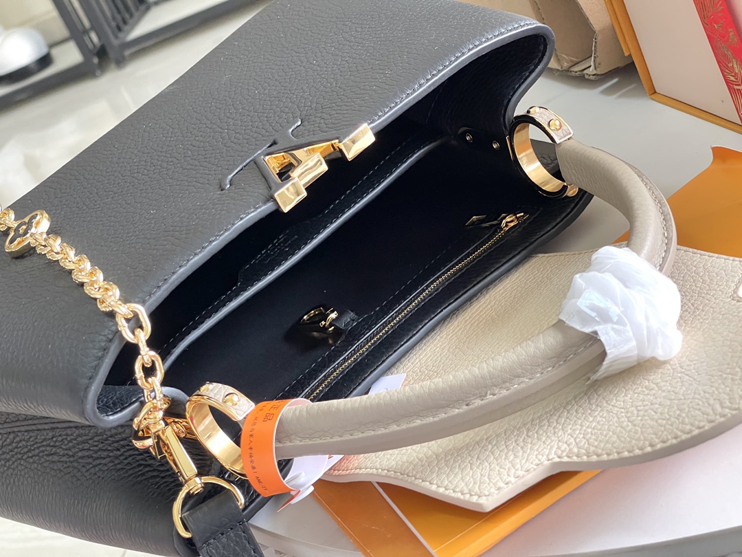 The Capucines MM handbag receives a seasonal refresh: metallic Monogram - Bag 9
