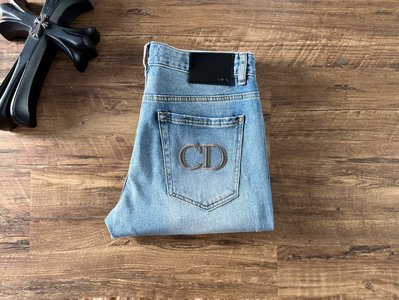 Dior Clothing Jeans Blue Embroidery Cotton Denim Spring/Summer Collection Edge Casual