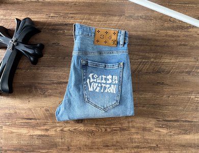 Louis Vuitton Clothing Jeans Only sell high-quality Embroidery Men Cotton Denim