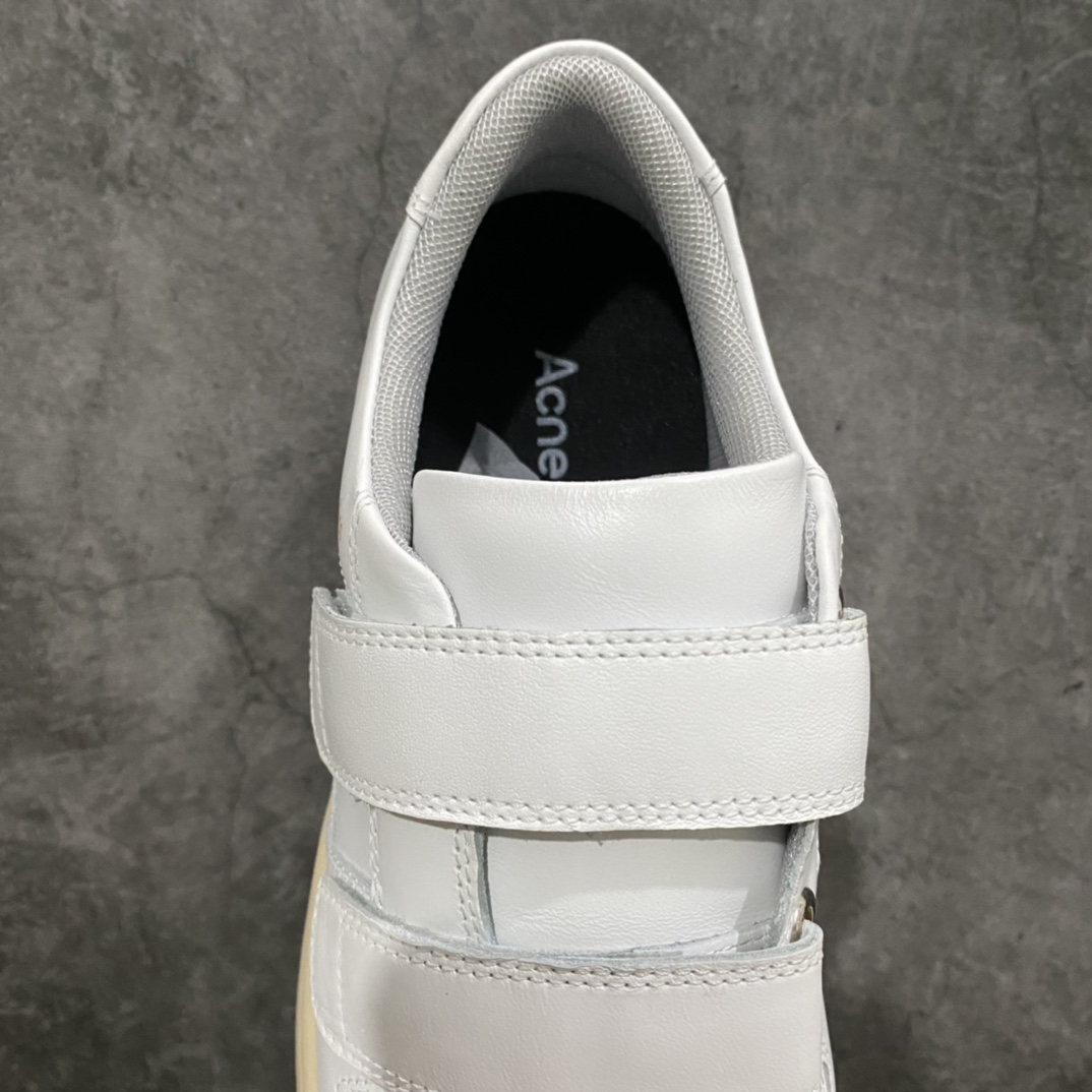 ACNE Velcro smiley face white shoes made by Dongguan factory