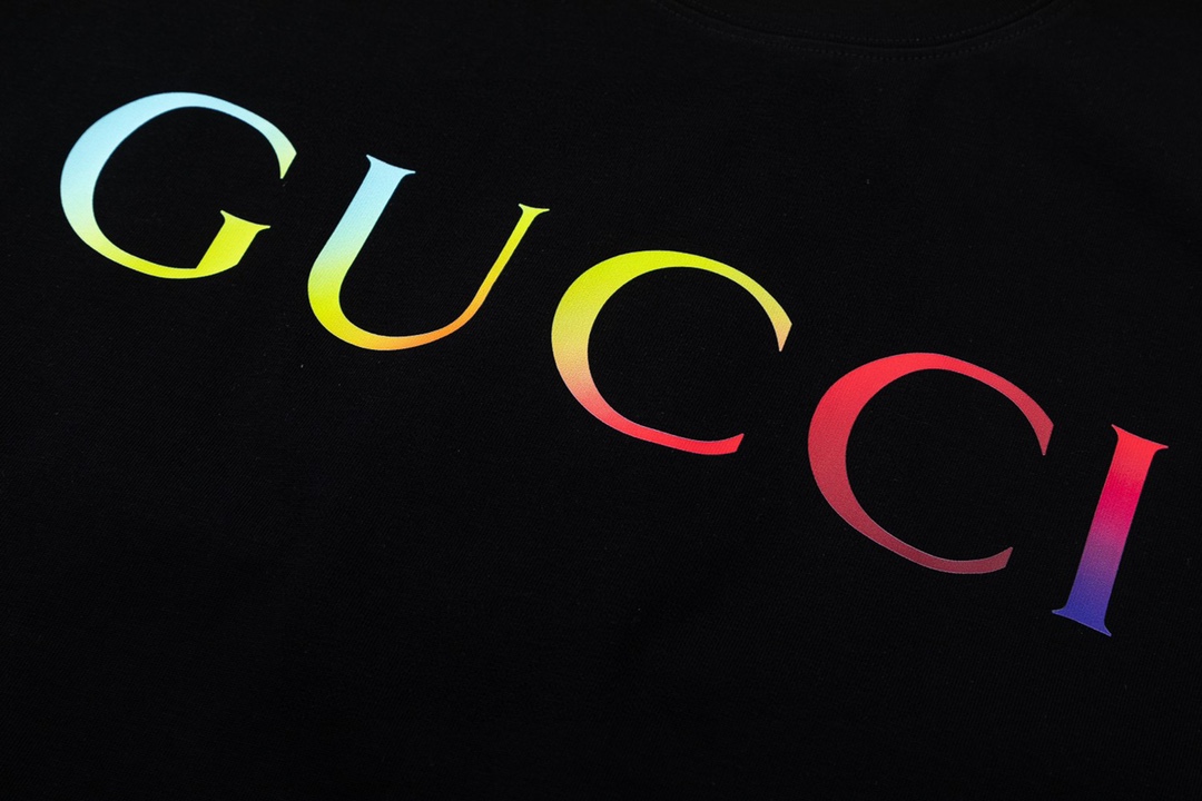 古驰/Gucci 夏季新款 G家双环彩虹圆领短袖