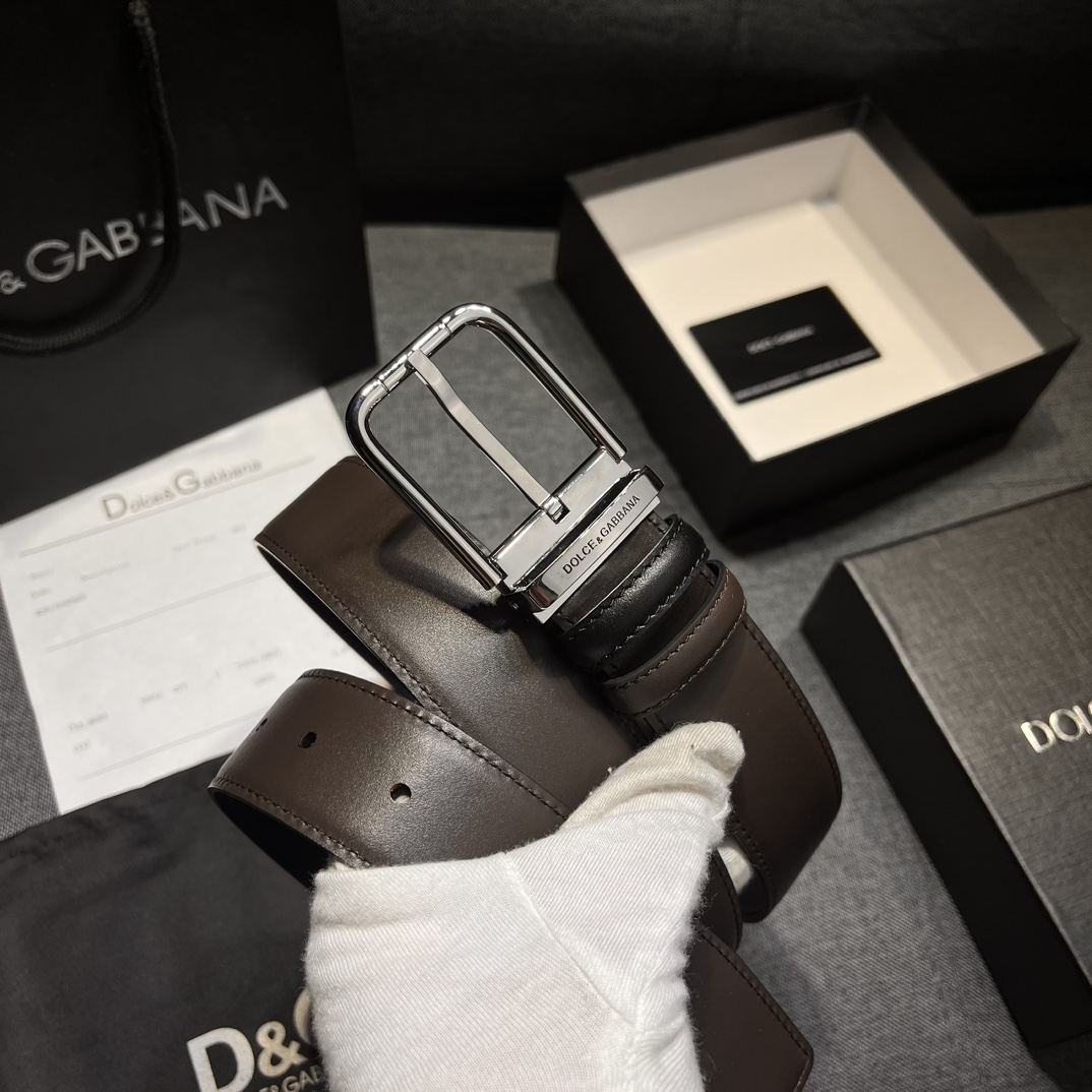Custom-Made Ostrich Striped Men’s Belt, 3.5 cm Wide, High-Quality Material - 图片 6