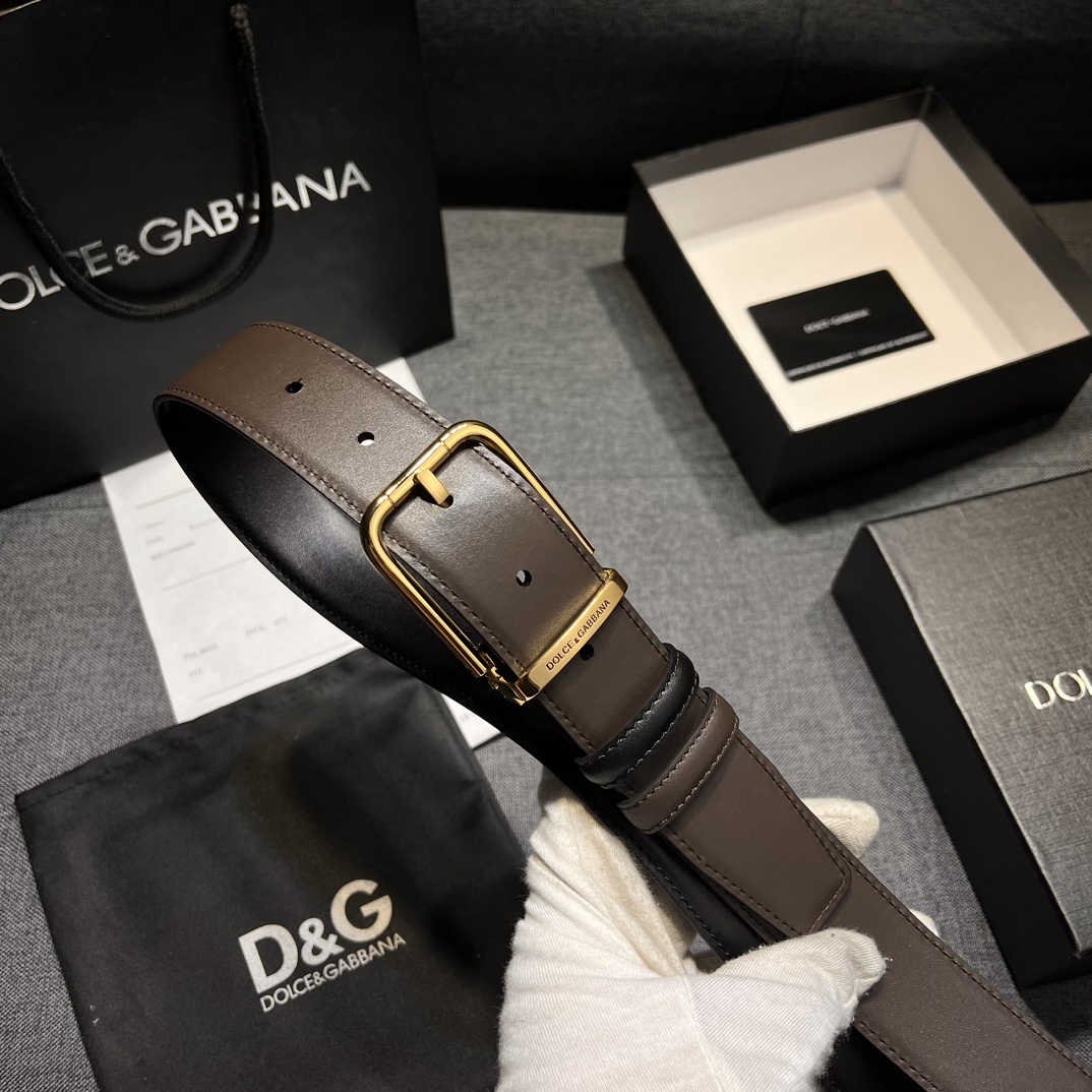 Custom-Made Ostrich Striped Men’s Belt, 3.5 cm Wide, High-Quality Material - 图片 4