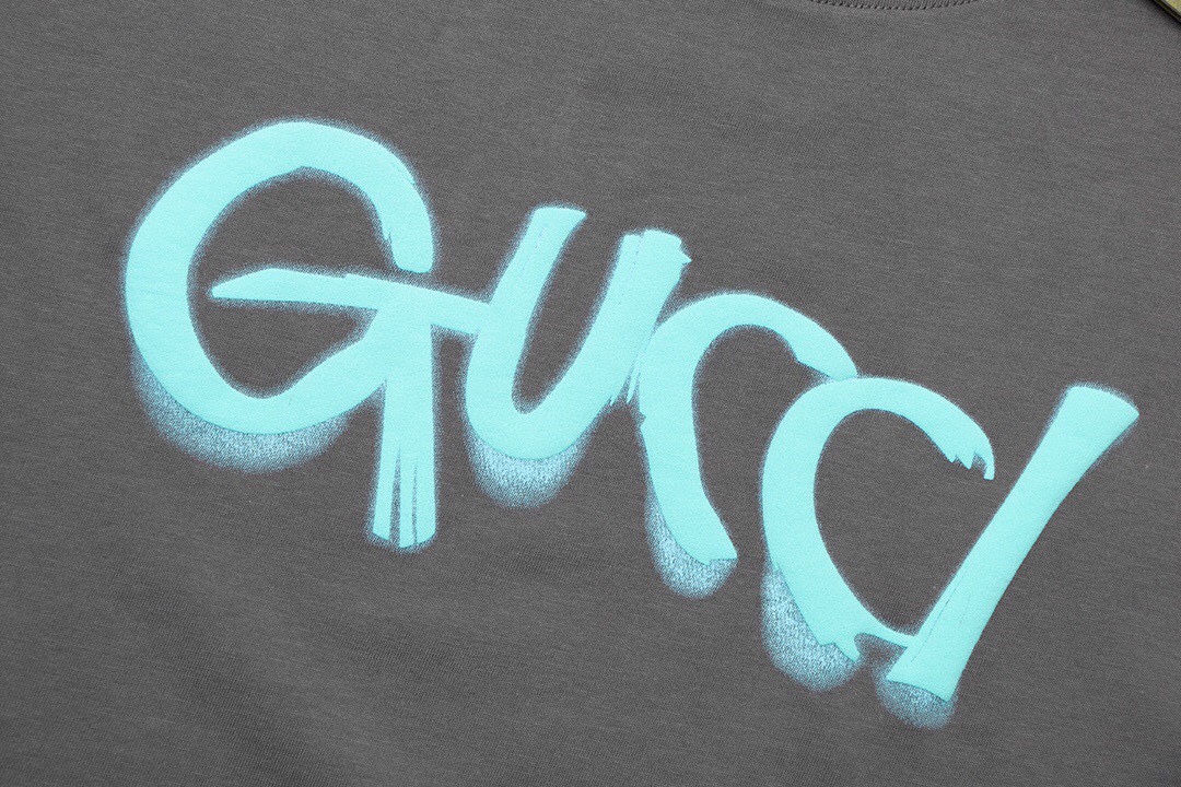 古驰/Gucci 夏季新款 发泡字母印花圆领短袖