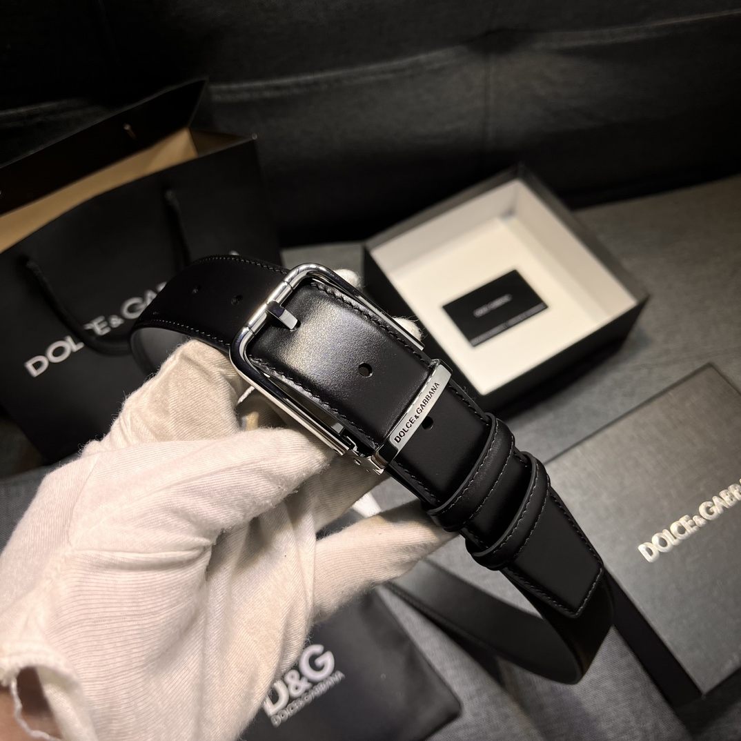 “Custom-Made Ostrich Striped Man’s Belt, 3.5cm Wide, High-Quality Real Material” - 图片 3