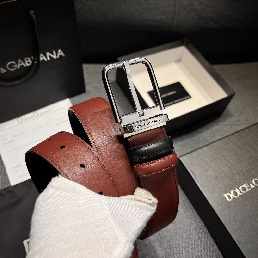 “Custom-made Ostrich Striped DG Dugarbner Belt, 3.5cm Wide, High-Quality Real Material” - 图片 5