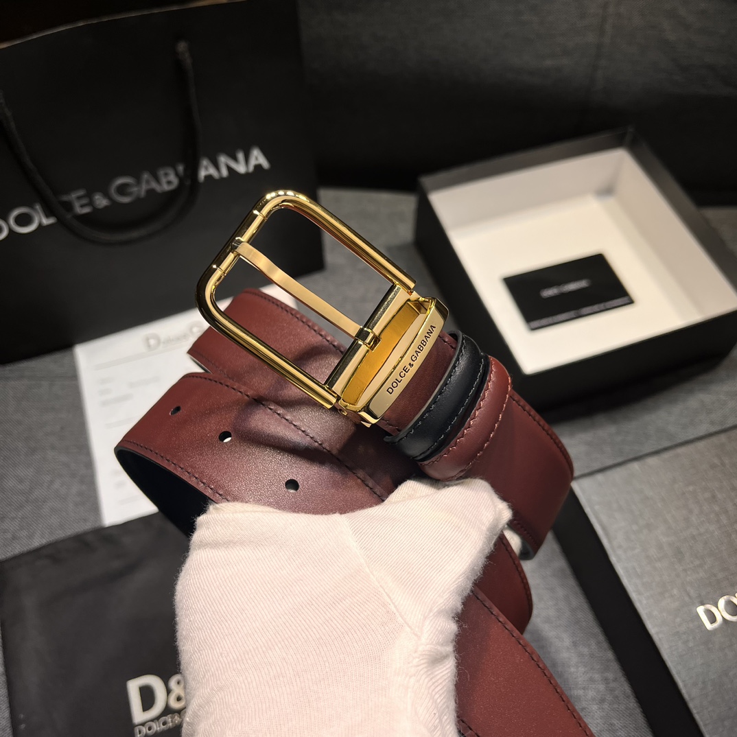“Custom-made Ostrich Striped DG Dugarbner Belt, 3.5cm Wide, High-Quality Real Material” - 图片 2