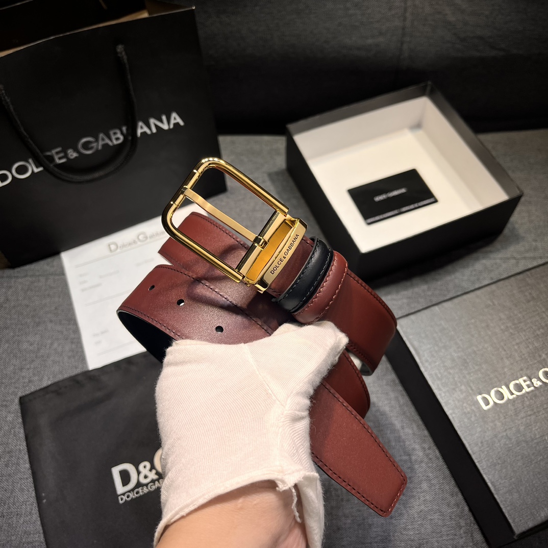 “Custom-made Ostrich Striped DG Dugarbner Belt, 3.5cm Wide, High-Quality Real Material” - 图片 1