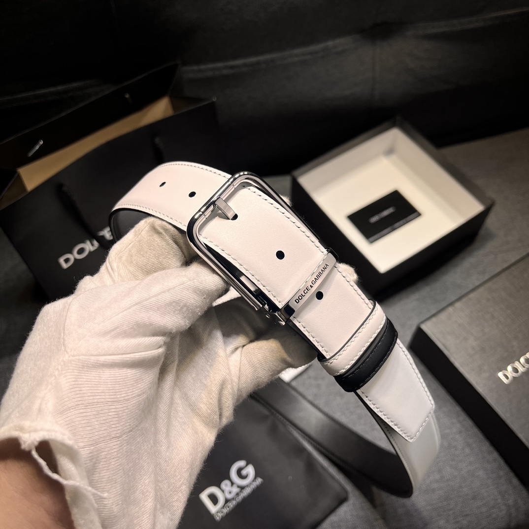 Custom-Made Ostrich Striped Men’s Belt: P506 Dugarbner, 3.5cm Wide, Double-Headed Buckle - 图片 3