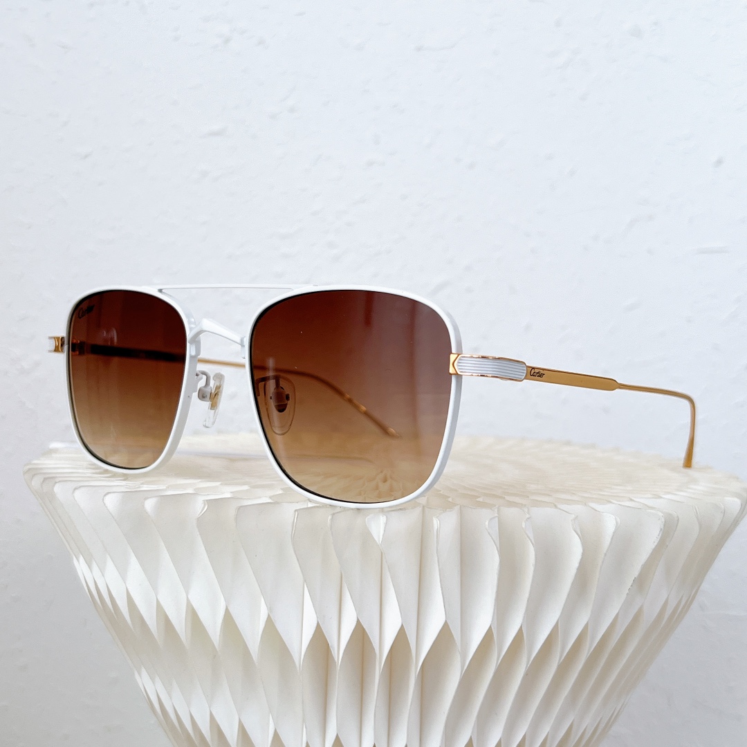 Cartier卡地亚金属方框男女通用太阳眼镜