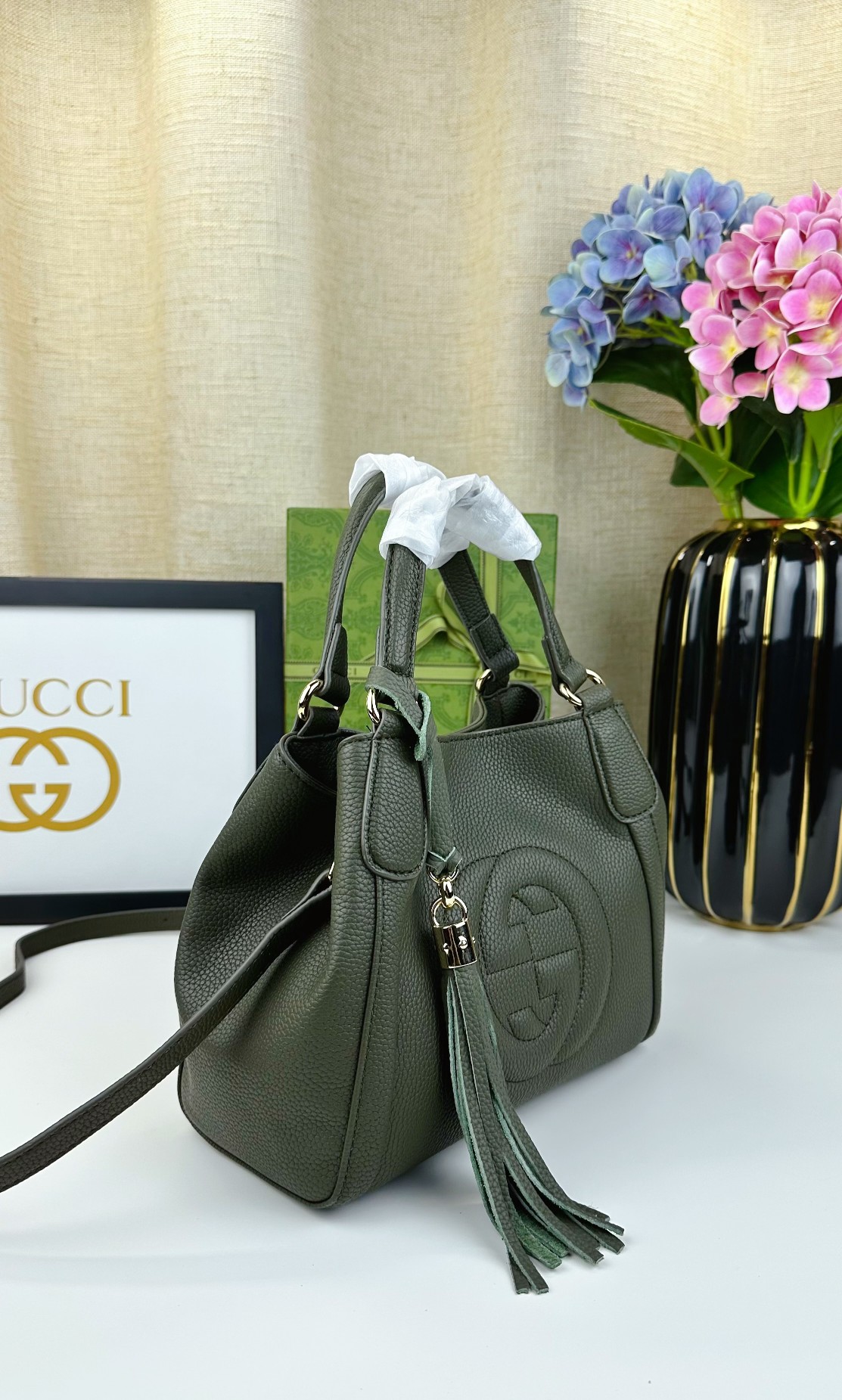 G家 经典款式手提斜挎手袋 - 大气休闲の墨绿モデル