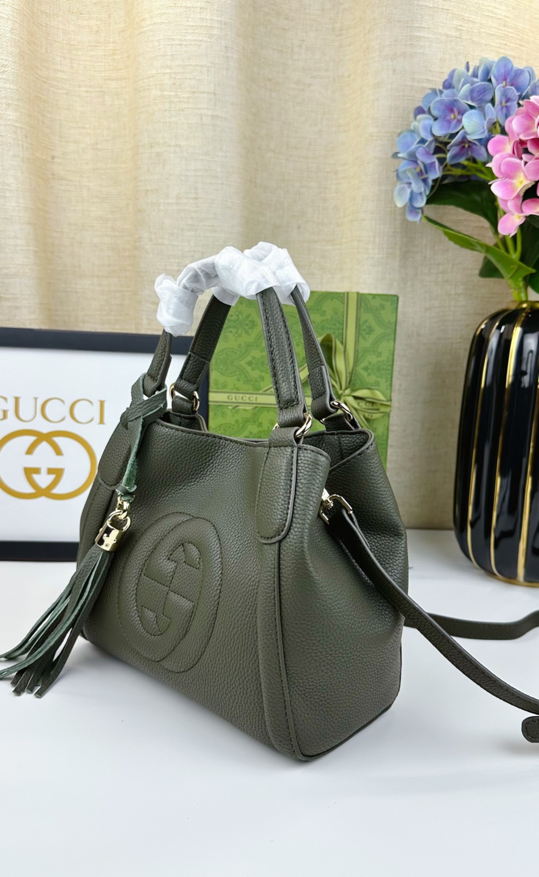 G家 经典款式手提斜挎手袋 - 大气休闲の墨绿モデル