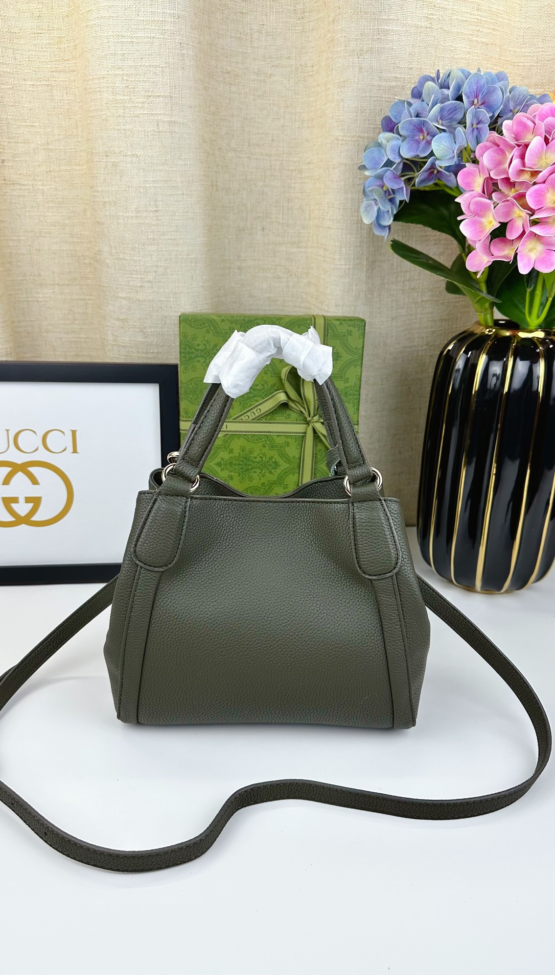 G家 经典款式手提斜挎手袋 - 大气休闲の墨绿モデル