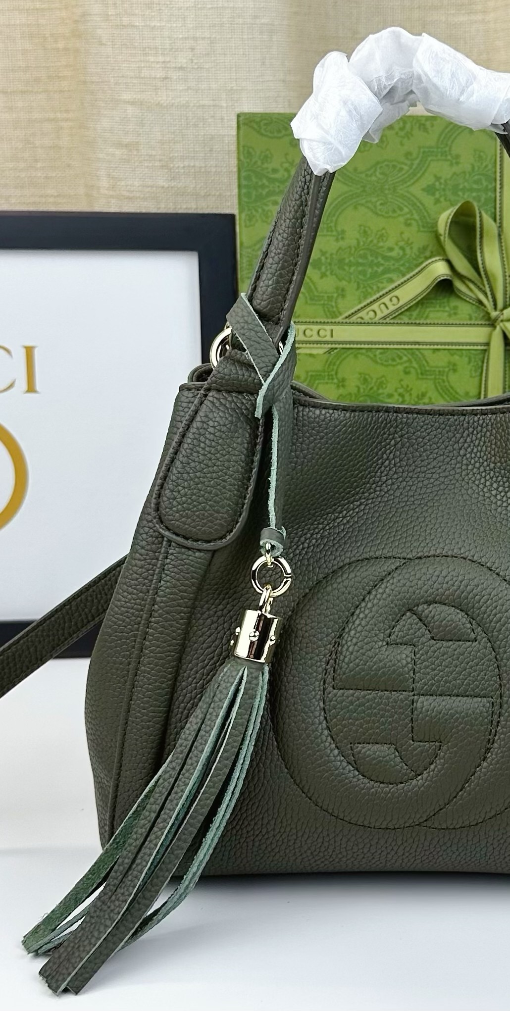 G家 经典款式手提斜挎手袋 - 大气休闲の墨绿モデル