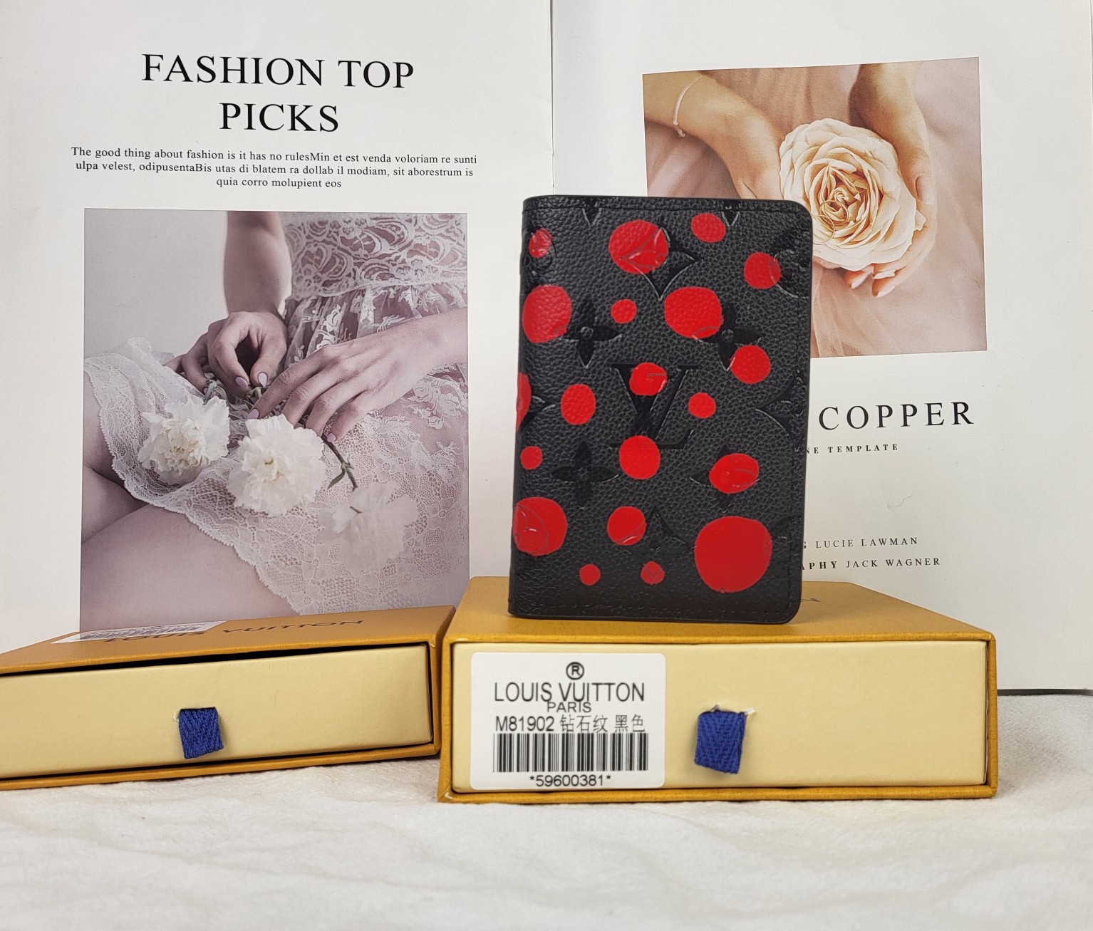 Leather card holder front view