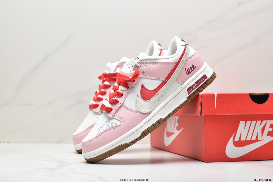 Nike SB Dunk Low ”Milk White/Pink/Smile” Basketball series low-top casual sports skateboard shoes DO9457-100