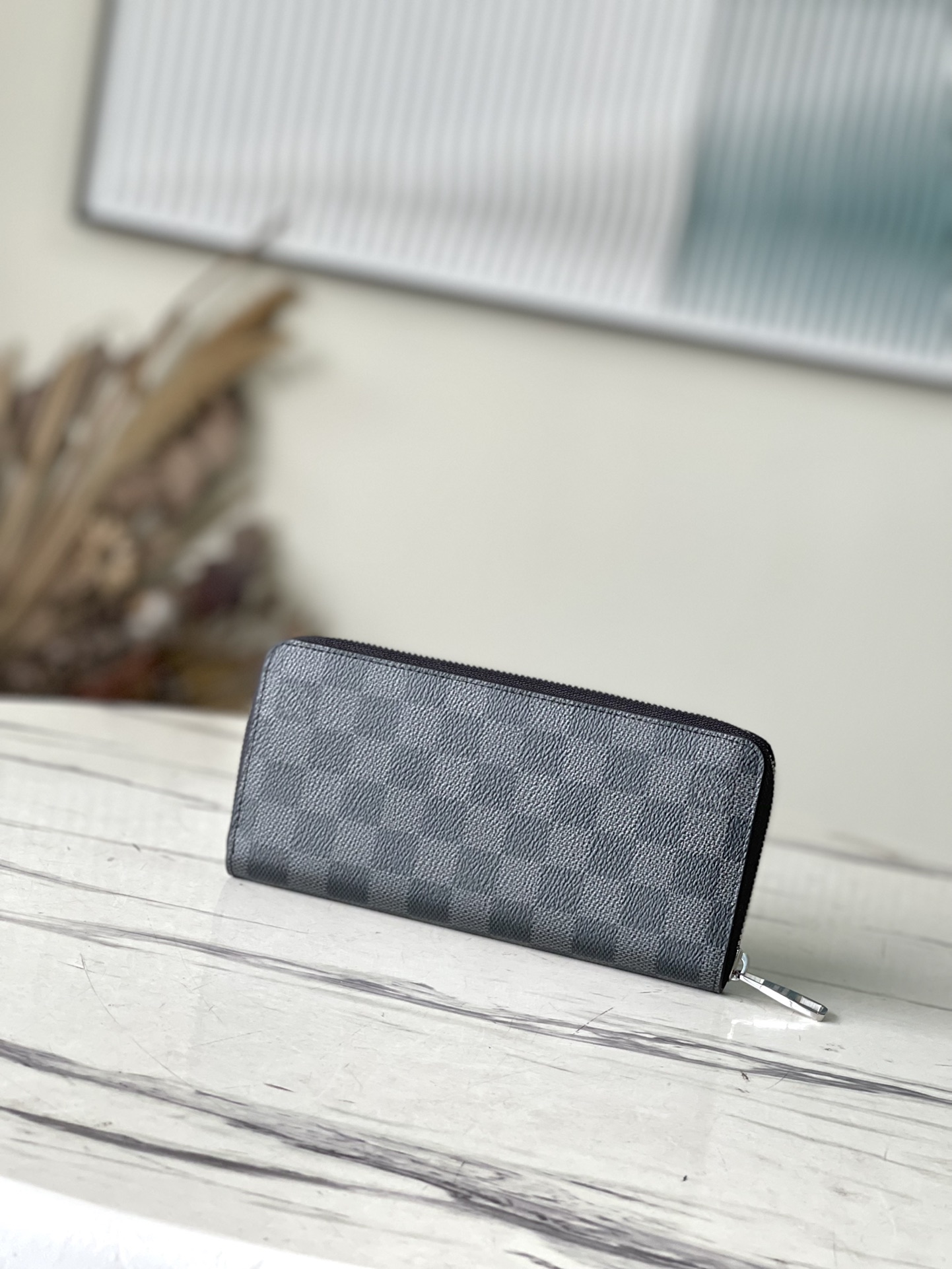 Zippy Wallet Vertical Damier Graphite Canvas N63095