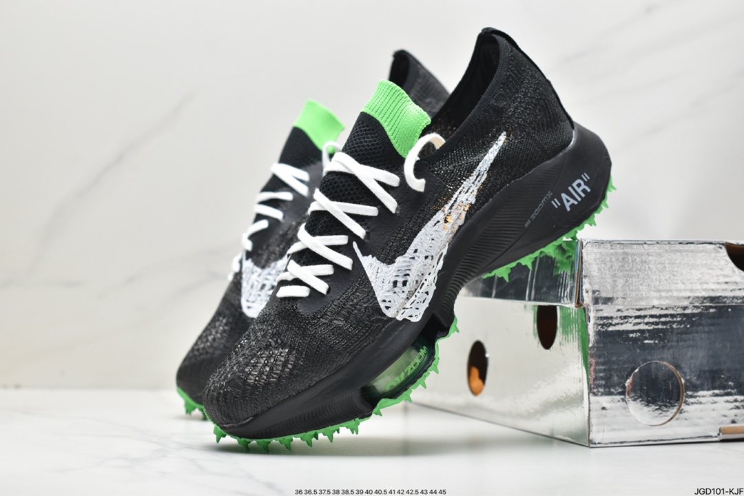 Off White X Nike Air Zoom Tempo Next% Joint Marathon Weaving Plane Breath Super Running Shoes CV0697-400