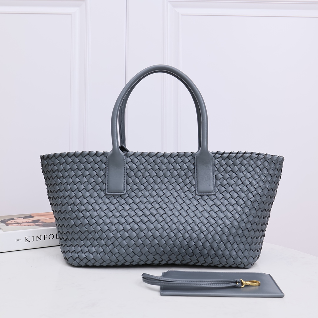 CABAT Woven Tote Bag Foldable Reversible Woven Unlined