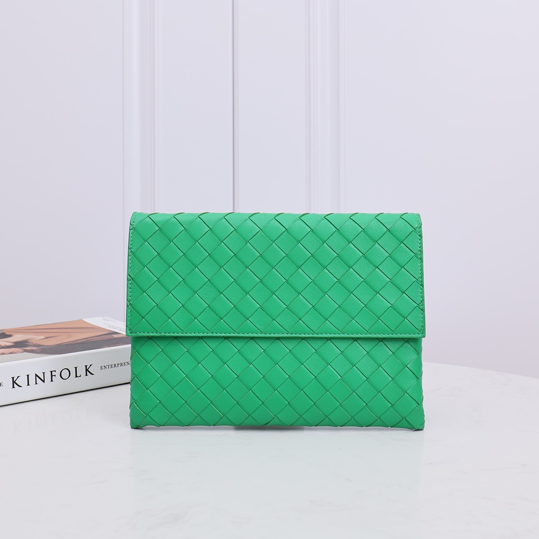 Bottega Veneta 信封 手拿包 编织 鹦鹉绿
