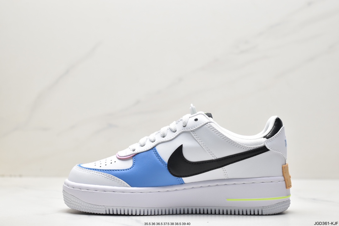 Nike Air Force 1 Shadow's new color matching lightweight increases low, helps wild board shoes ”stitching macaron” FJ0735-100