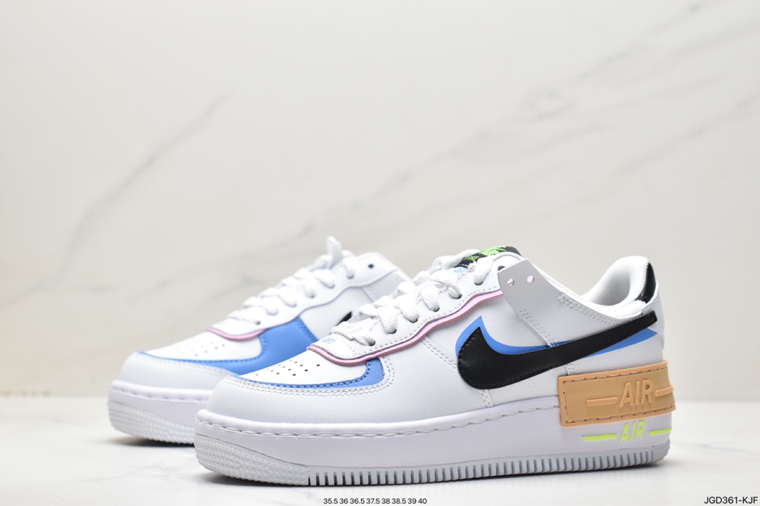 Nike Air Force 1 Shadow's new color matching lightweight increases low, helps wild board shoes ”stitching macaron” FJ0735-100