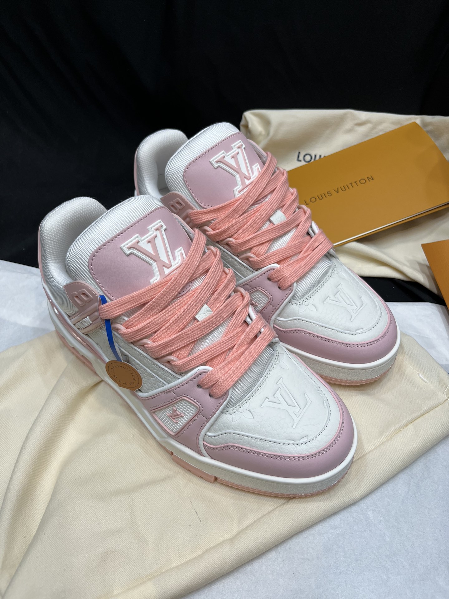 Louis Vuitton Sapatos de Skate Loja de designer por atacado
 Rosa Couro vaca