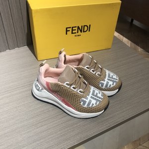 Fendi Shoes Sneakers Black Pink Kids Rubber Summer Collection Casual