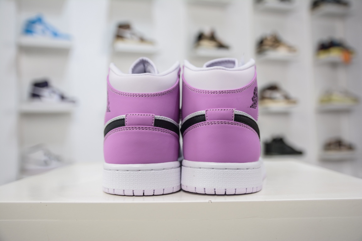 240 原装版 Nike Air Jordan 1 Mid GS AJ1 乔1渐变葡萄紫 中帮篮球鞋 DQ8423-501
