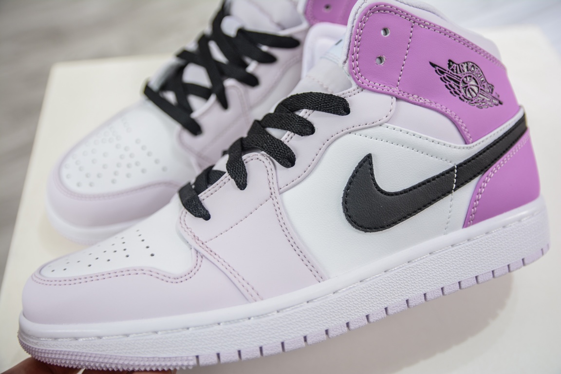 240 原装版 Nike Air Jordan 1 Mid GS AJ1 乔1渐变葡萄紫 中帮篮球鞋 DQ8423-501