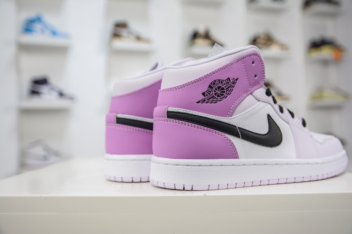 240 原装版 Nike Air Jordan 1 Mid GS AJ1 乔1渐变葡萄紫 中帮篮球鞋 DQ8423-501