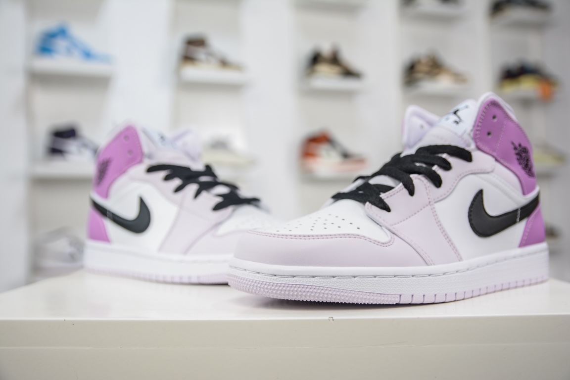 240 原装版 Nike Air Jordan 1 Mid GS AJ1 乔1渐变葡萄紫 中帮篮球鞋 DQ8423-501
