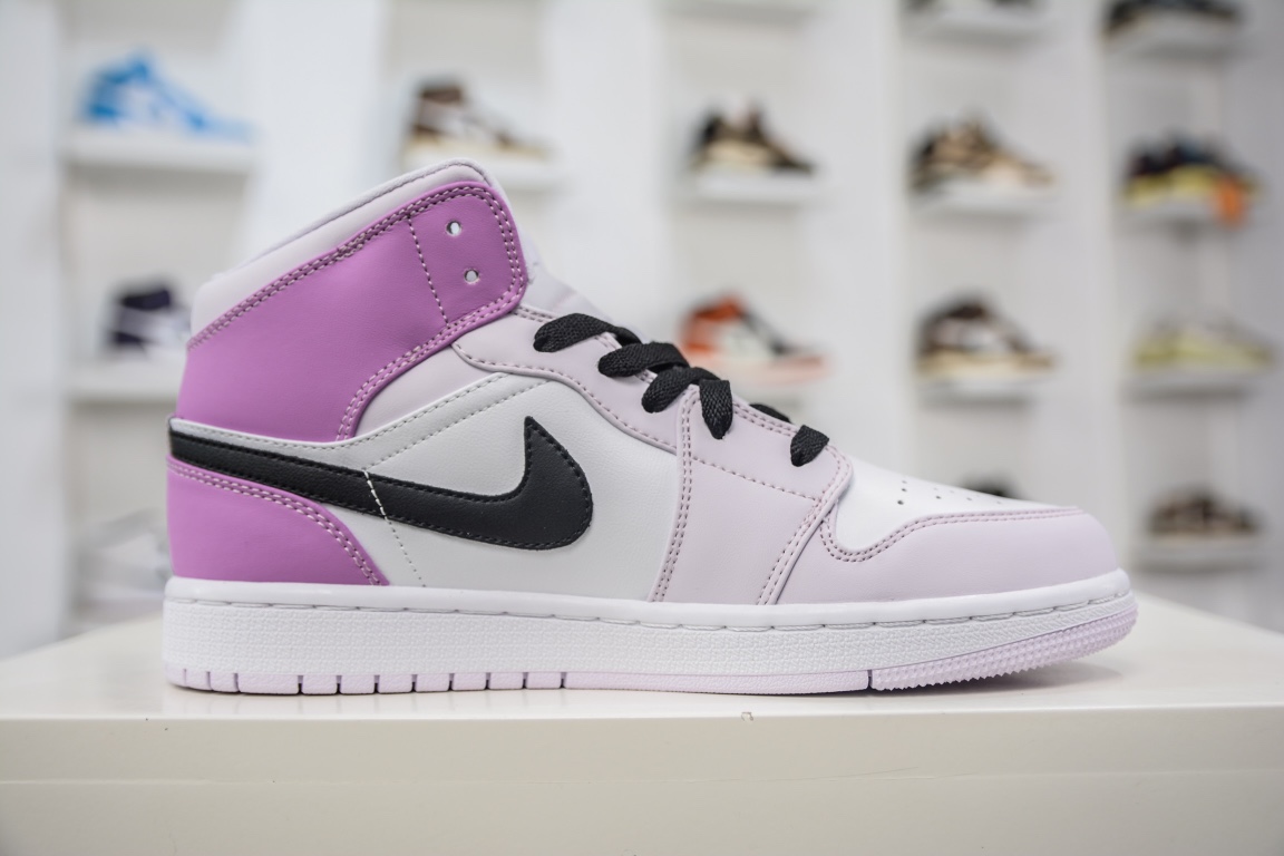 240 原装版 Nike Air Jordan 1 Mid GS AJ1 乔1渐变葡萄紫 中帮篮球鞋 DQ8423-501