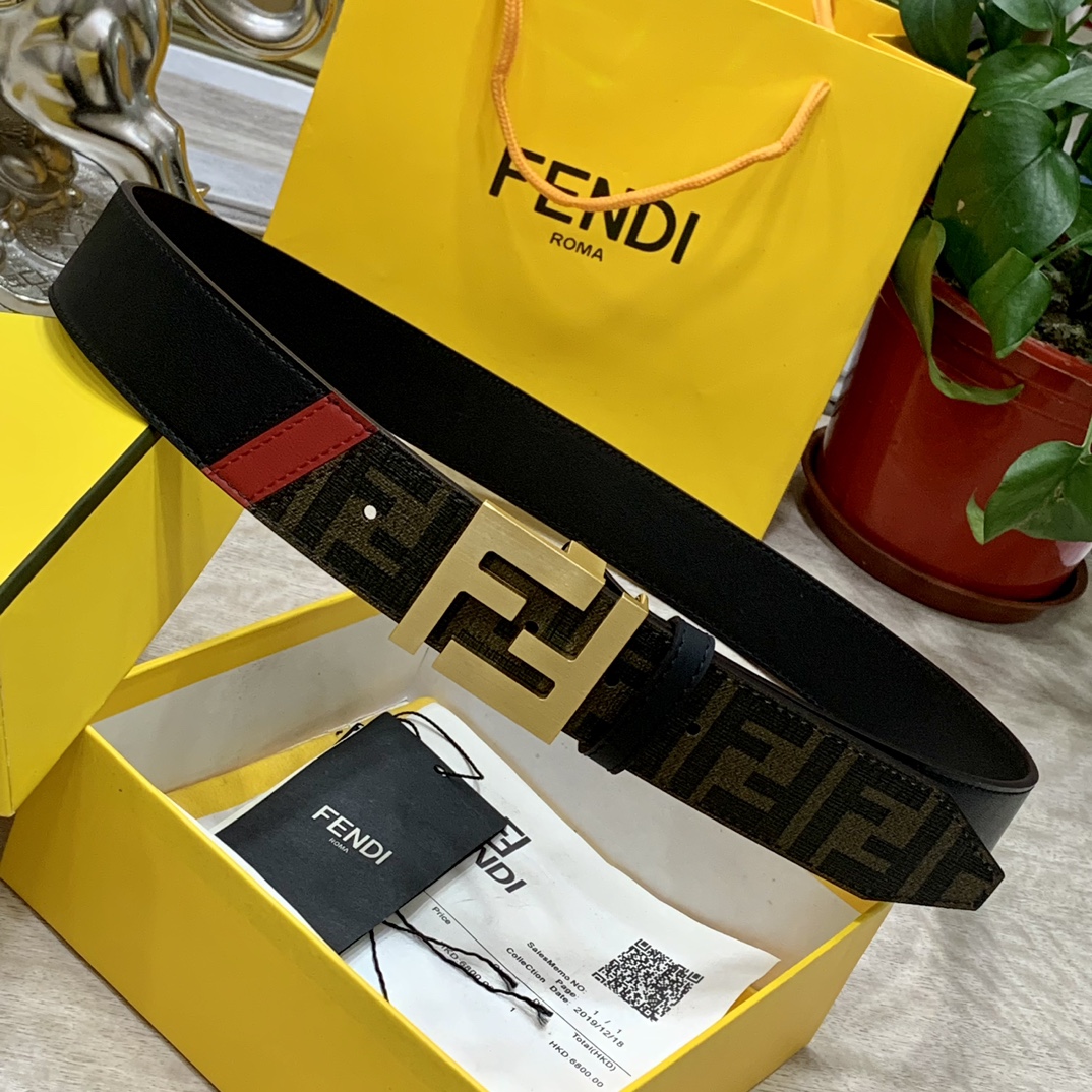 FENDl宽40MM双面原版小牛皮搭