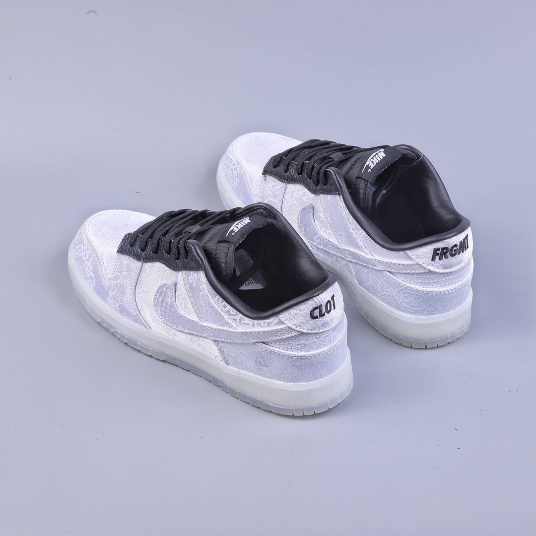 220 Fragment Design x CLOT x Nike 陈冠希 耐克 藤原浩闪电板鞋 白色男女同款 FN0315-110