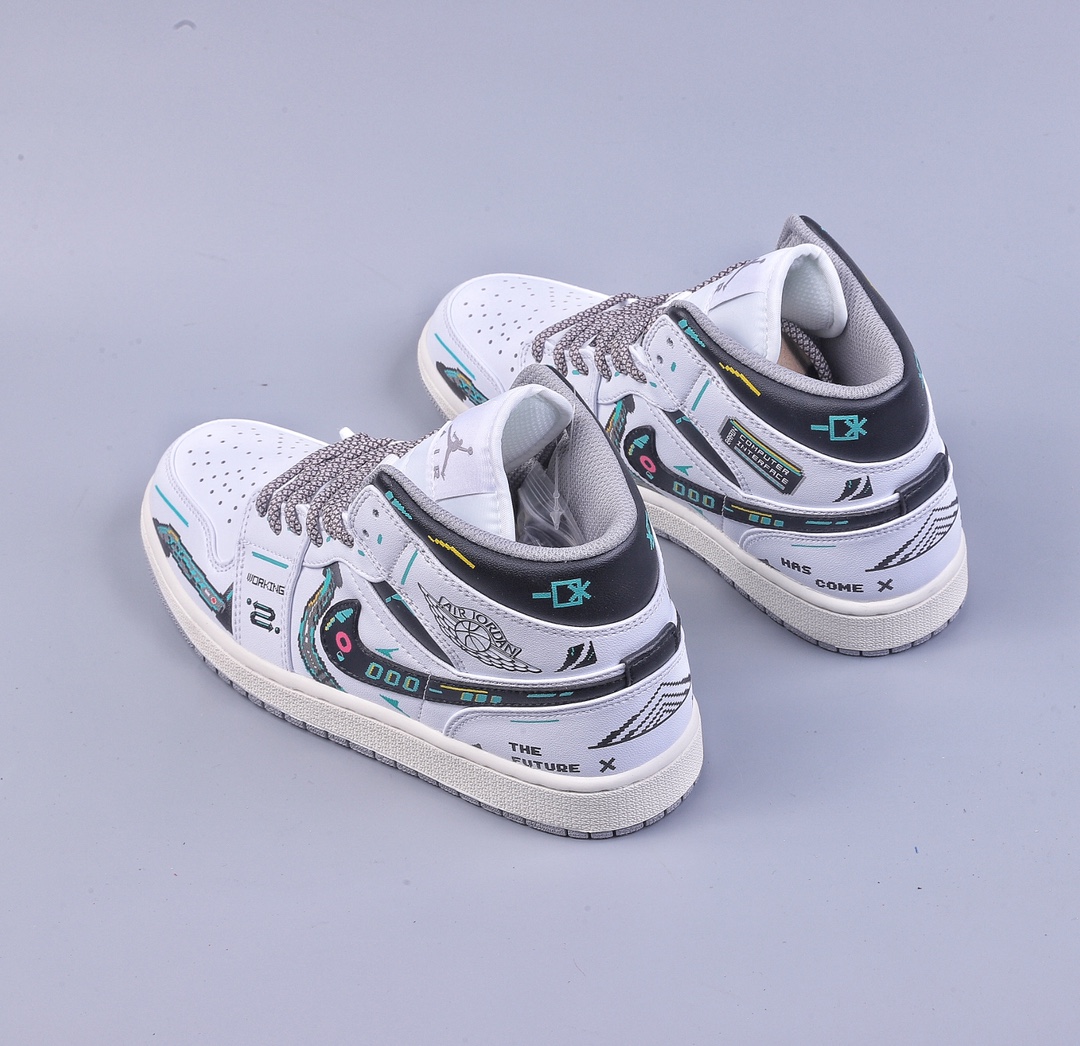 260 Air Jordan 1 Mid 赛博朋克 电玩像素 554724-135