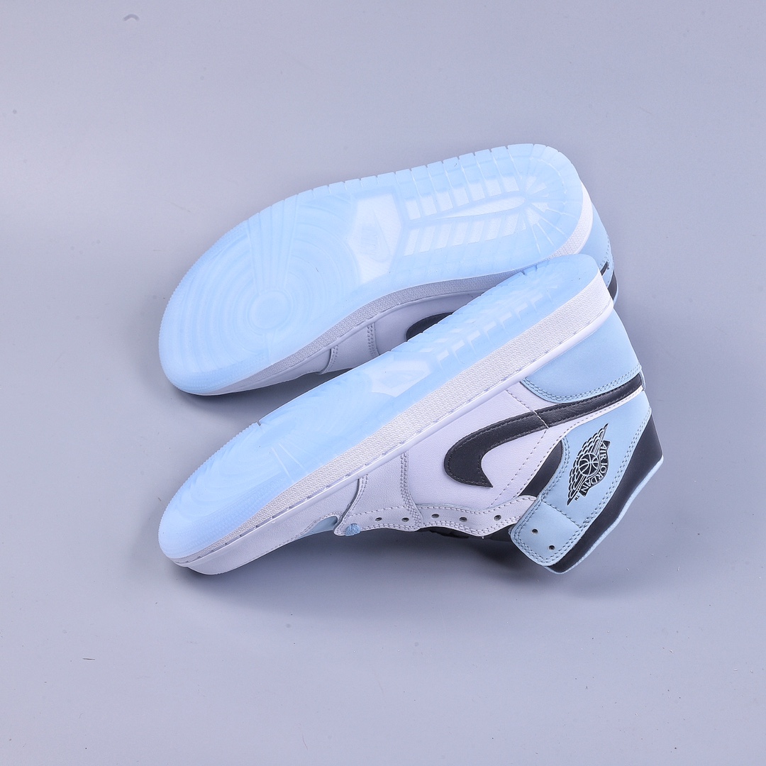 260 DT Air Jordan AJ1 Mid AJ1 乔1冰蓝色 中帮篮球鞋 DV1308-104