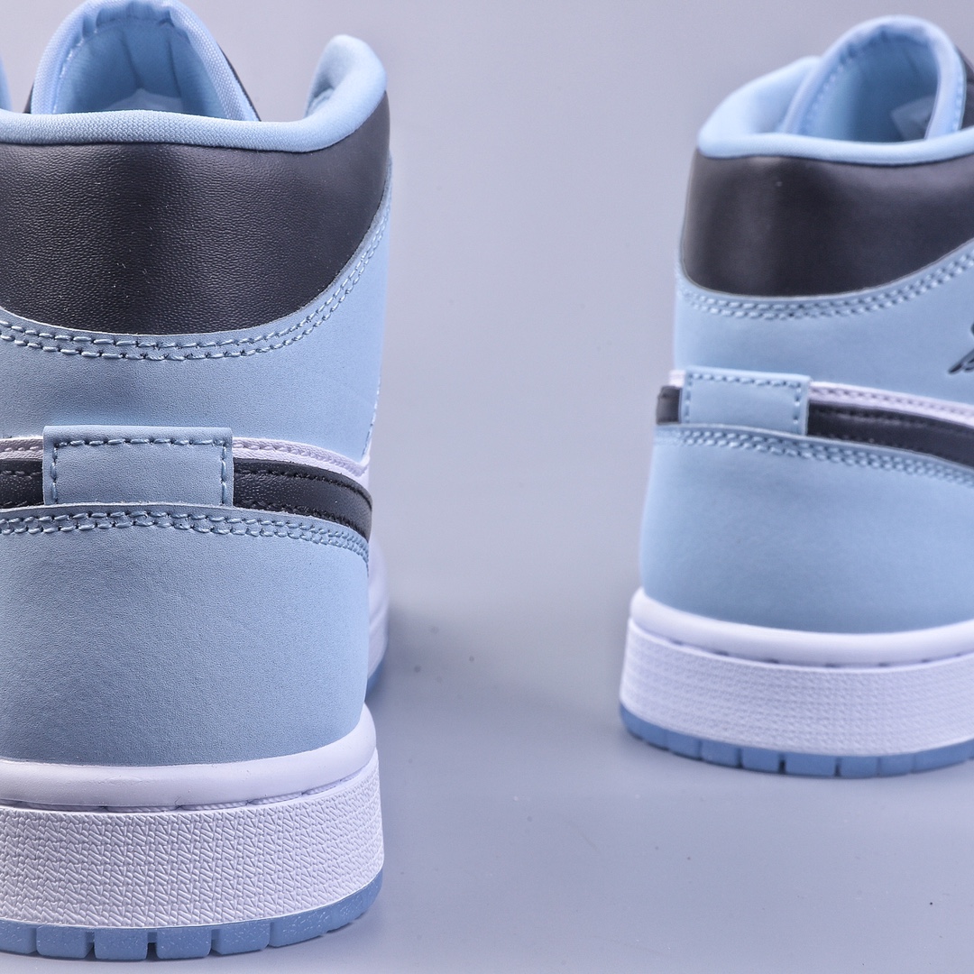 260 DT Air Jordan AJ1 Mid AJ1 乔1冰蓝色 中帮篮球鞋 DV1308-104