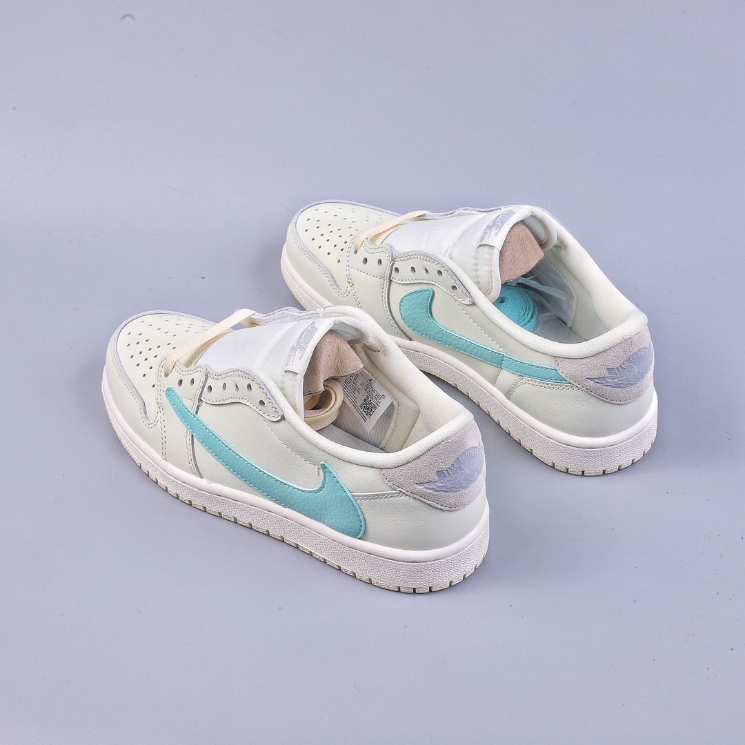 240 湖南版 乔1 AJ1 低帮 倒钩 蒂芙尼联名 Air Jordan 1 Low 乔丹一代经典低帮篮球鞋 CZ0790-100