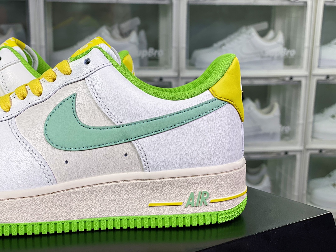 Air Force 1'07 Low ”Beige White/Green” Air Force No. 1 classic low-top shoes ”leather rice white green and yellow” yy3188-104