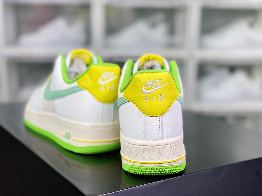 Air Force 1'07 Low ”Beige White/Green” Air Force No. 1 classic low-top shoes ”leather rice white green and yellow” yy3188-104