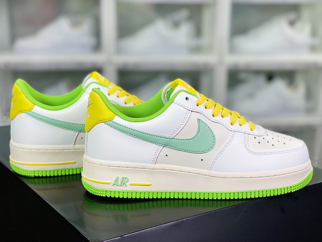 Air Force 1'07 Low ”Beige White/Green” Air Force No. 1 classic low-top shoes ”leather rice white green and yellow” yy3188-104