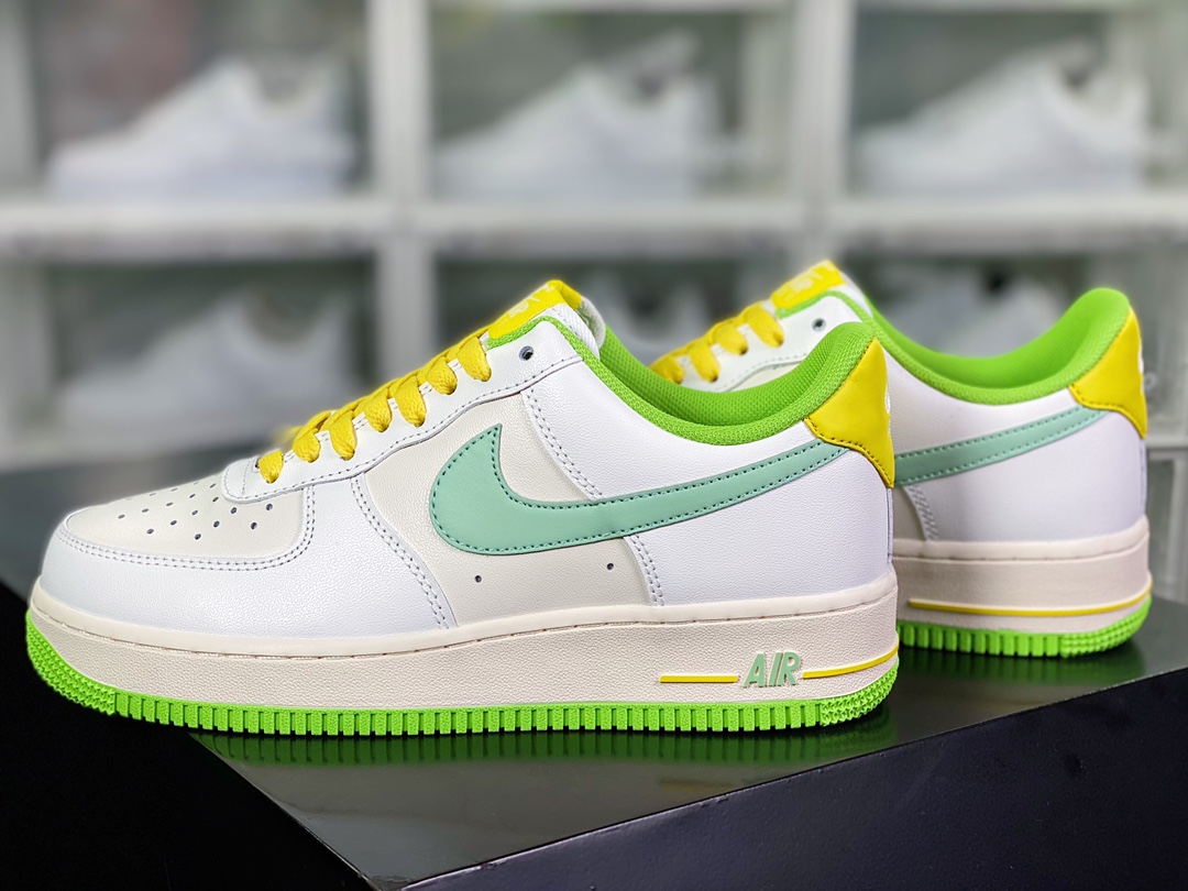 Air Force 1'07 Low ”Beige White/Green” Air Force No. 1 classic low-top shoes ”leather rice white green and yellow” yy3188-104