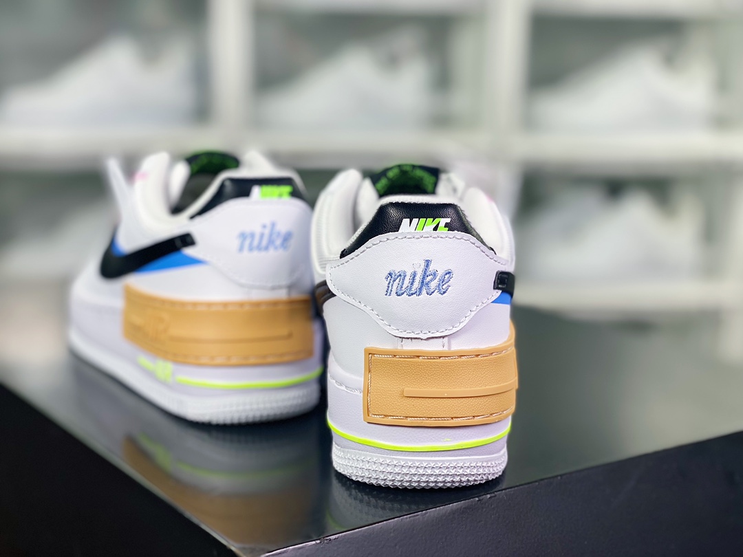 200 WMNS Air Force 1 Shadow"Pale Ivory"空军一号板鞋"拼接马卡龙糖白黑黄"FJ0735-100