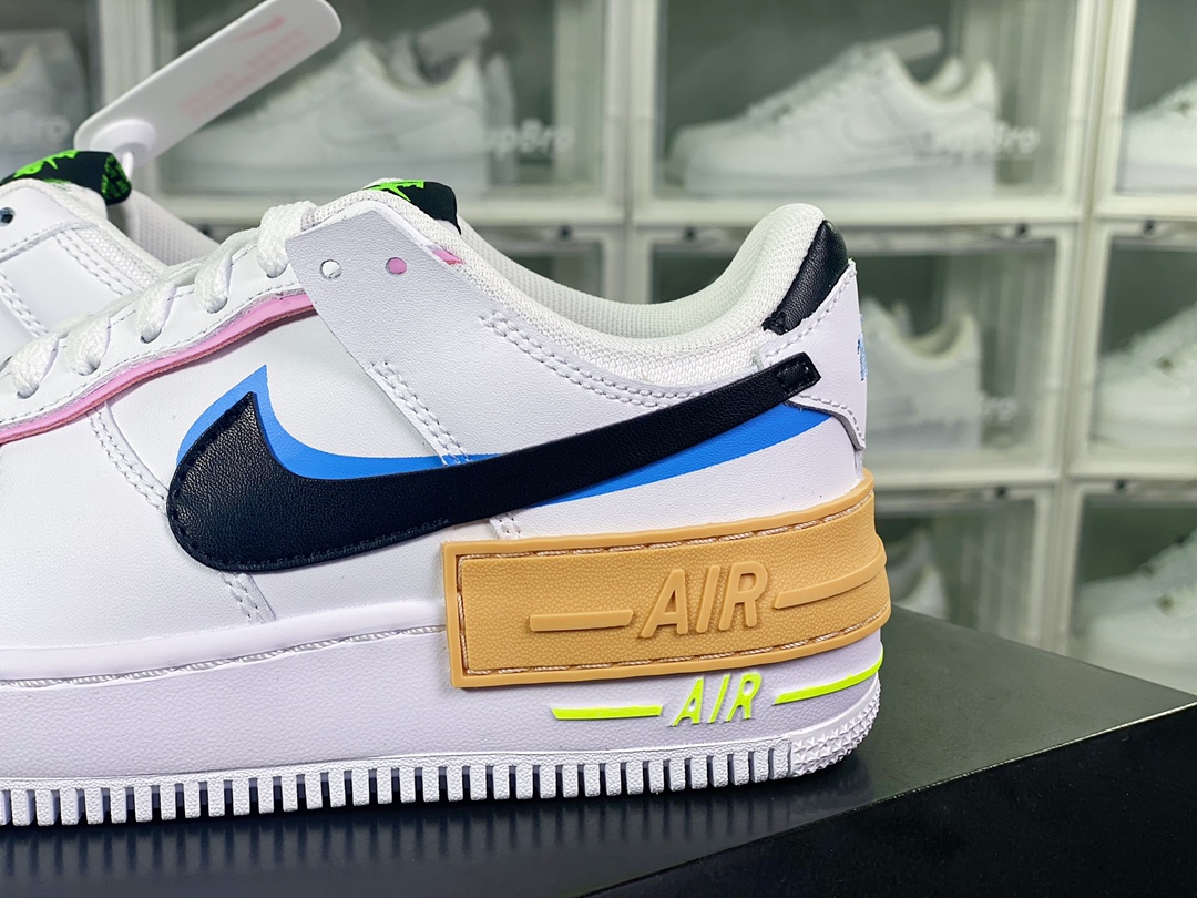 200 WMNS Air Force 1 Shadow"Pale Ivory"空军一号板鞋"拼接马卡龙糖白黑黄"FJ0735-100