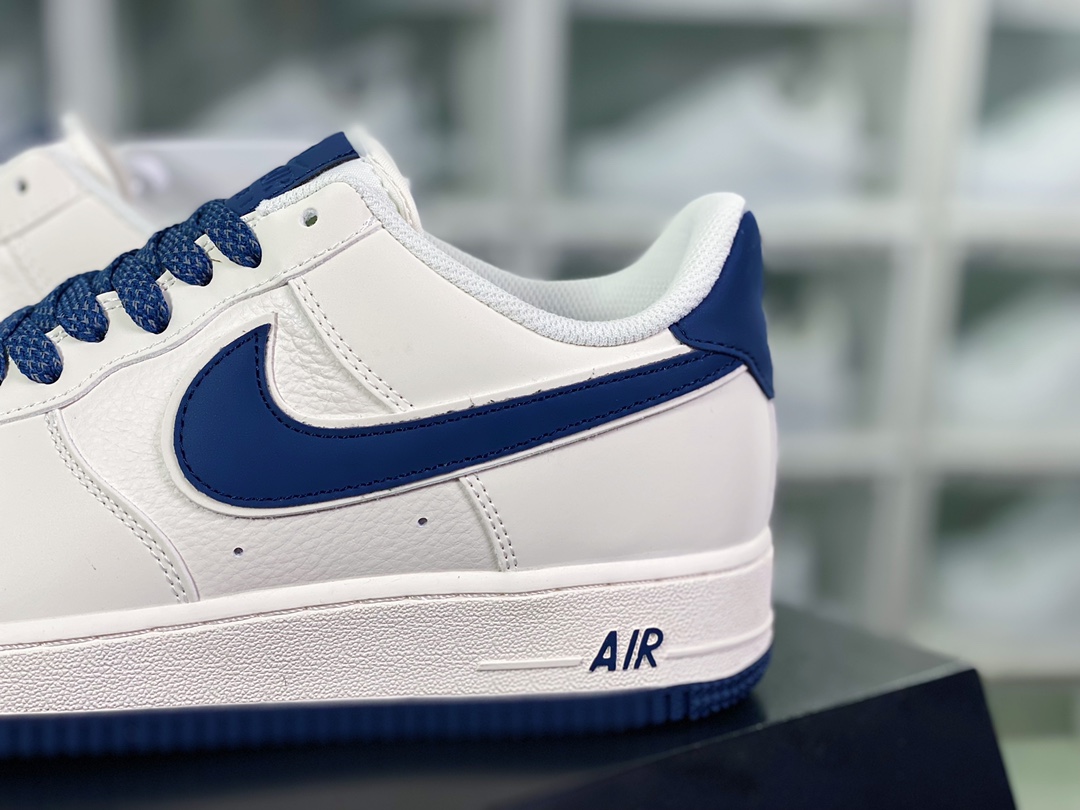 Air Force 1'07 Low ”Beige White/Royal Blue Reflective” Air Force One classic low-top sneakers ”Leather off-white dark blue 3M reflective hook” GL6835-003