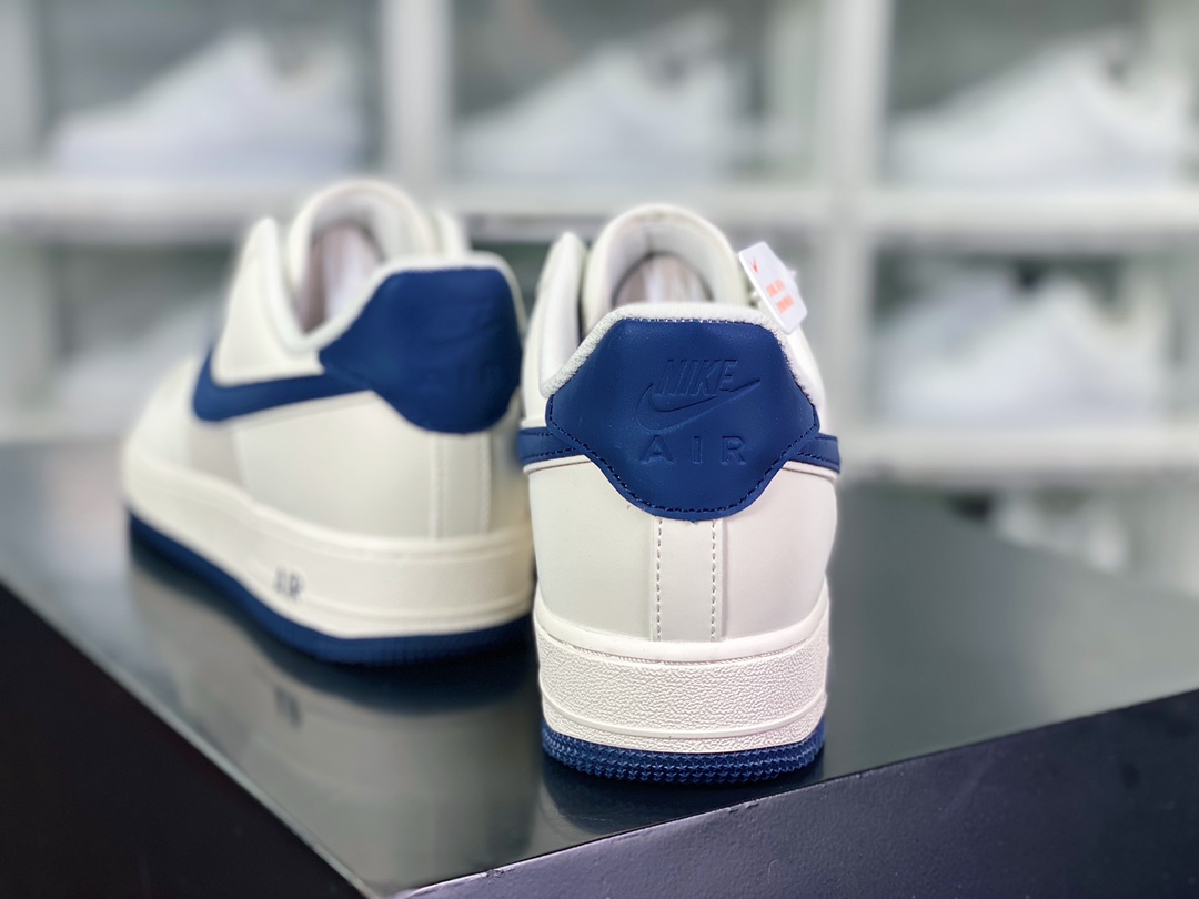 240 Air Force 1’07 Low"Beige White/Royal Blue Reflective"空军一号经典低帮板鞋“皮革米白深蓝3M反光叠钩”GL6835-003