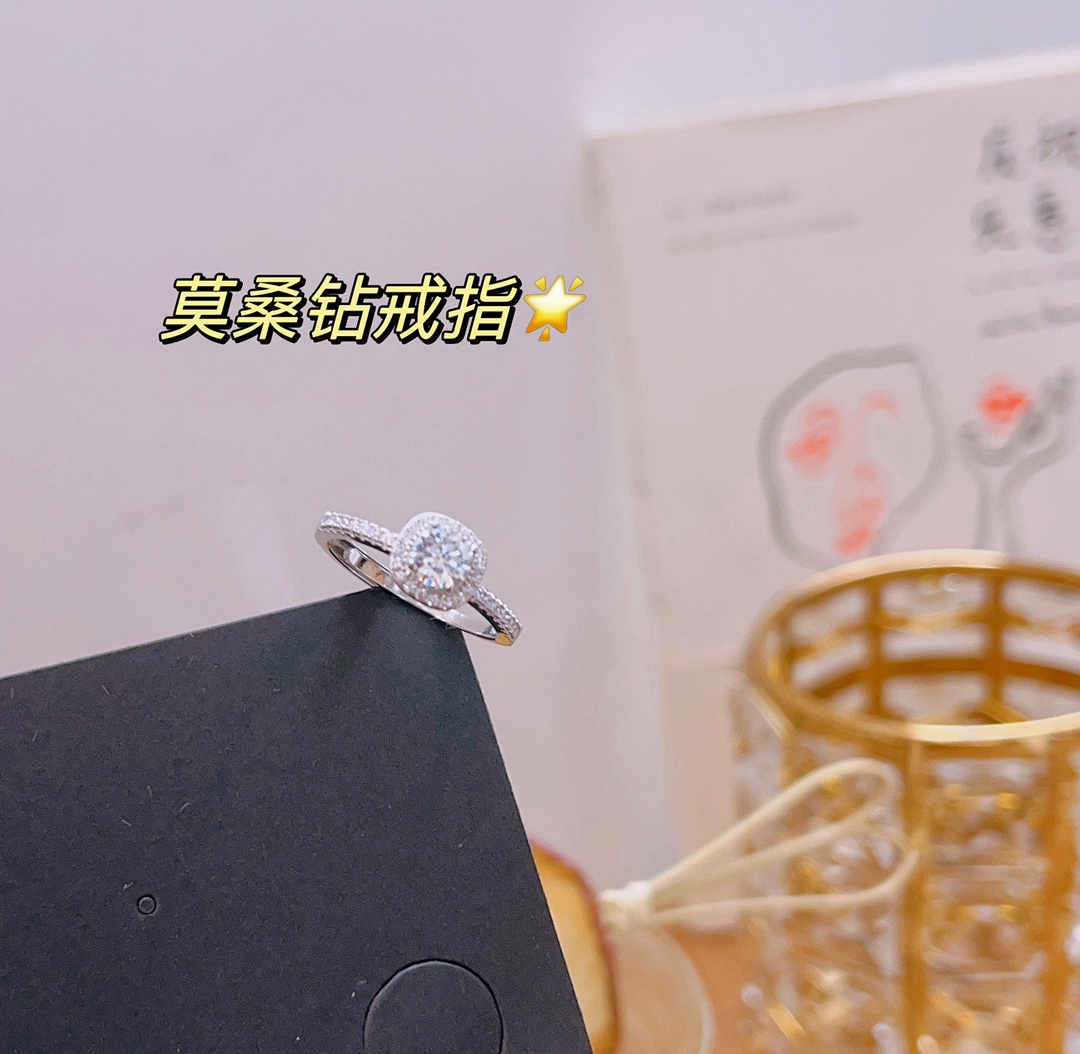 Nickel Free Silver Moissanite Ring Fashion Father's Day Gold